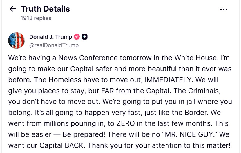 Screenshot: Donald J. Trump / Truth Social